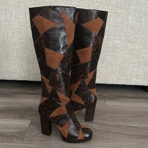 Michael Kors Mixed Media Patchwork Boots